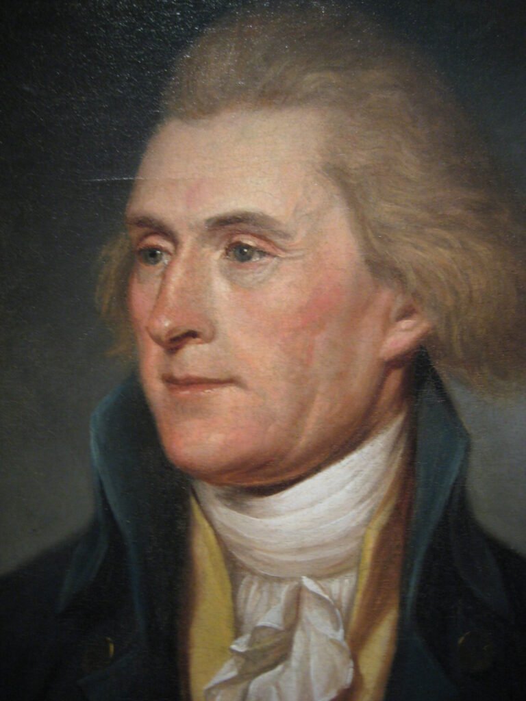 1791 portrait of Thomas Jefferson by Charles Willson Peale, who documented the white mans fly account