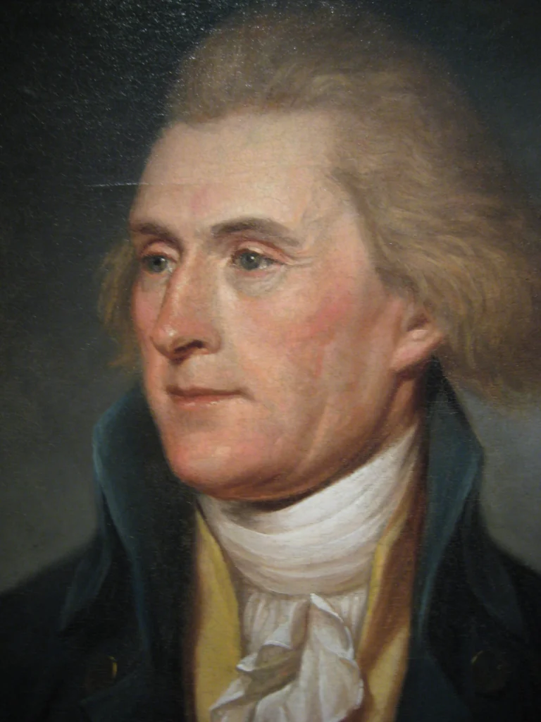 1791 portrait of Thomas Jefferson by Charles Willson Peale, who documented the white mans fly account