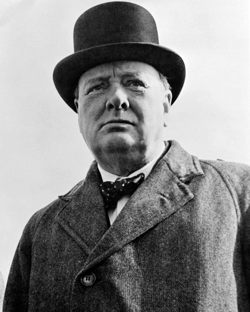 Portrait photograph of Winston Churchill, who kept beehives at his home Chartwell for decades